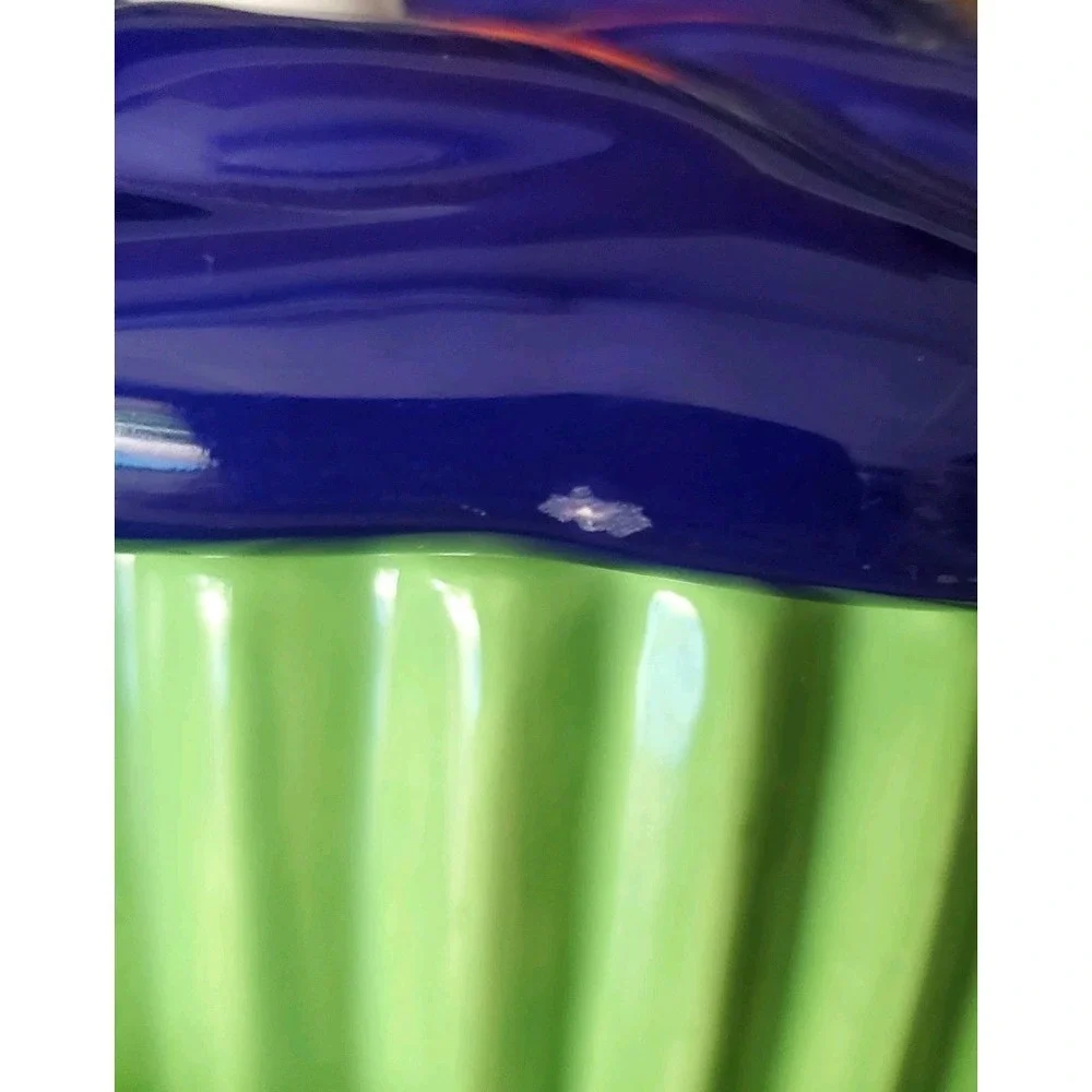 Halloween Cupcake Cookie Jar Canister Ghost Pumpkin Purple Green Candy